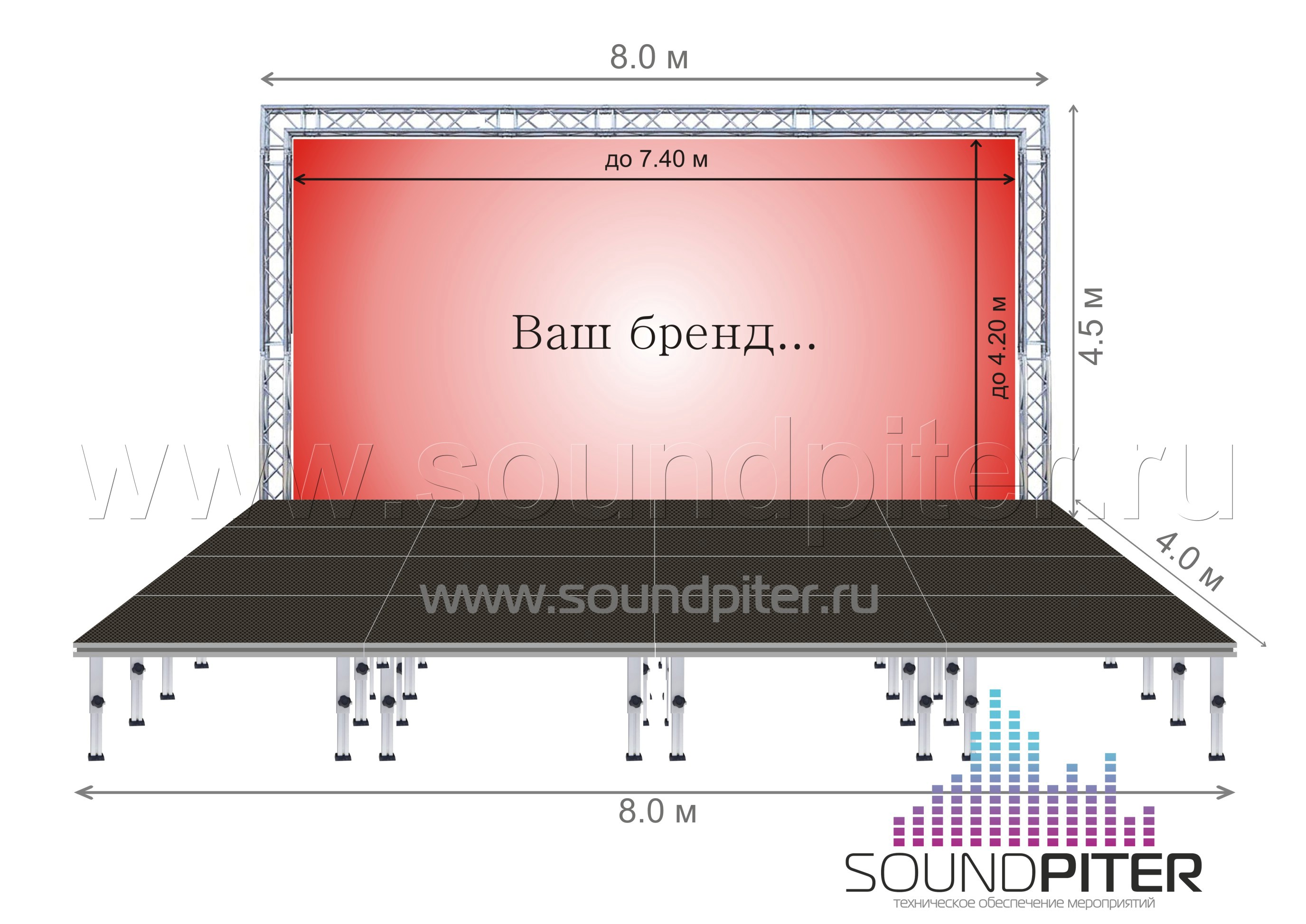 чертеж подиума для кровати